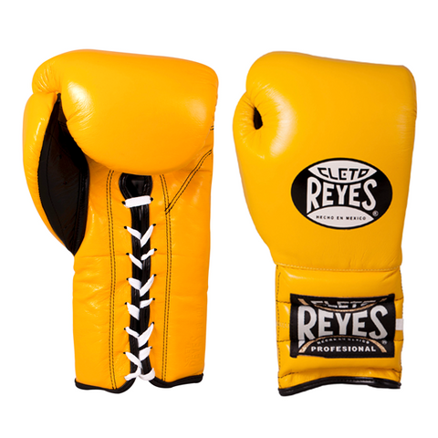 Cleto Reyes Lace-up Training Gloves Yellow - Bob's Fight Shop