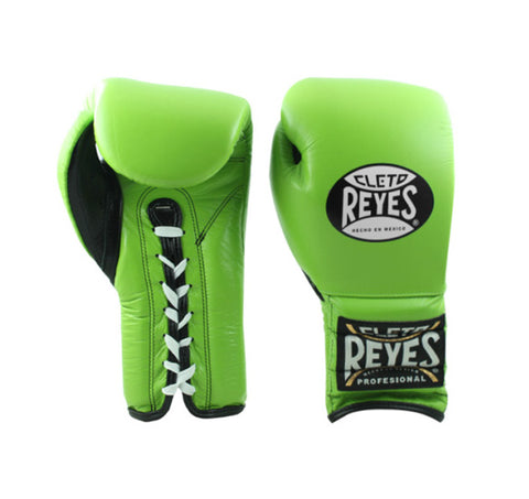 CLETO REYES LACE-UP TRAINING GLOVES GREEN - Bob's Fight Shop